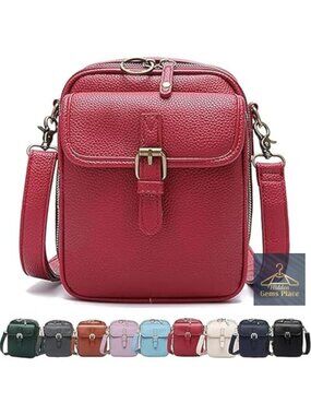 Vegan Leather Anti-Theft Crossbody Bag with Card Slots and Large Capacity
